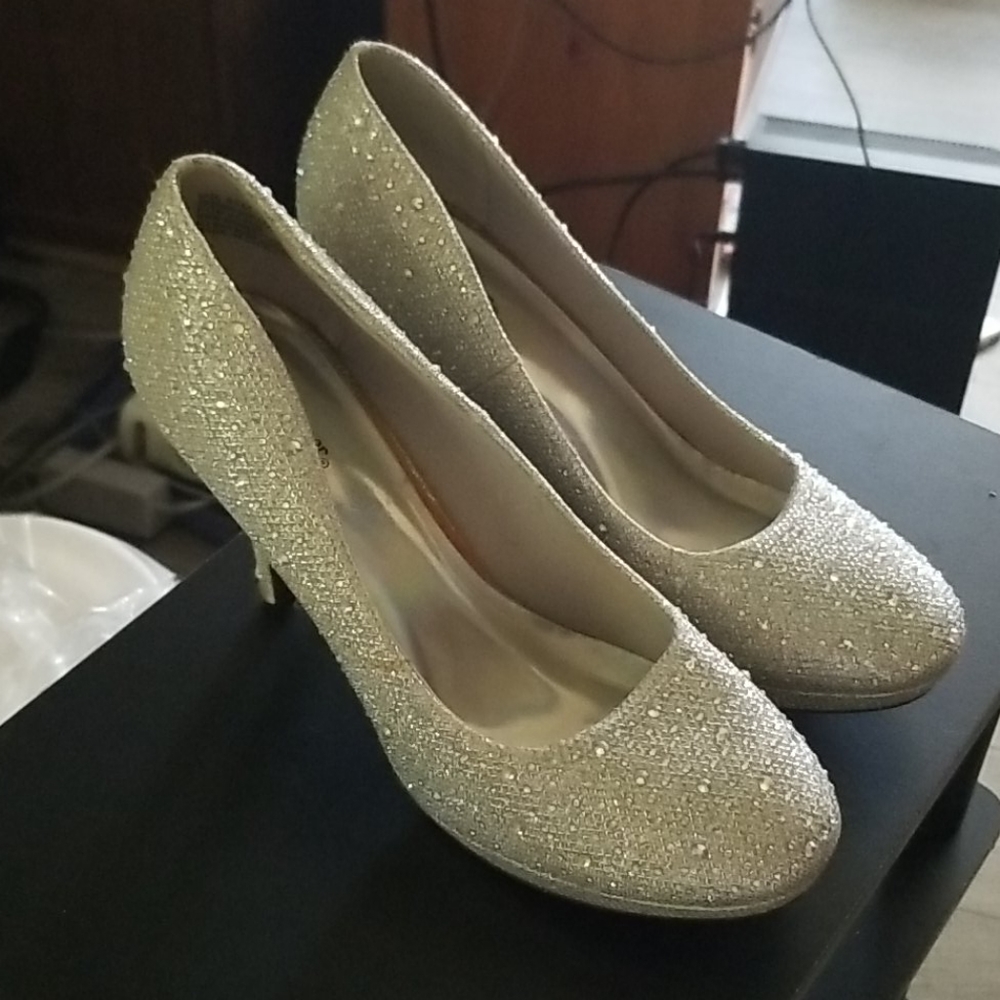 Silver Slipper High Heels